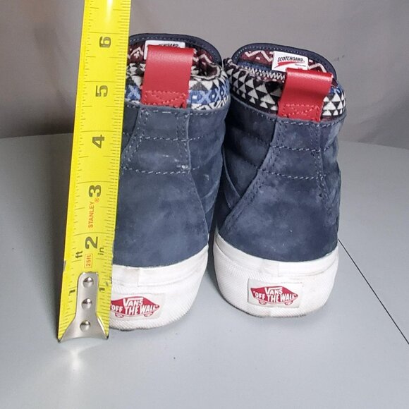 Vans Off The Wall Blue Suede High Tops Sz 7.5Mens 9Womens - Picture 15 of 16